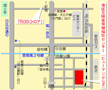 港区立障害保健福祉センター（ヒューマンぷらざ）の地図
